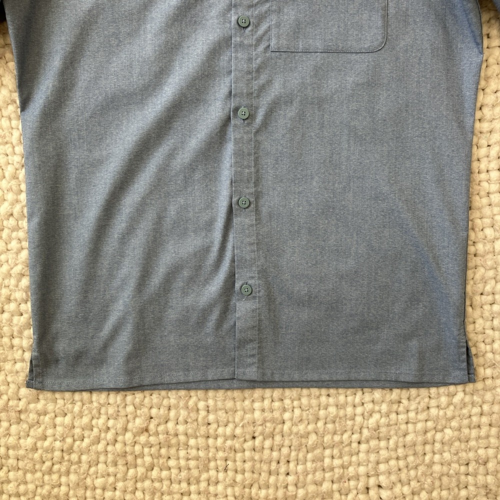 LULULEMON Commission Stretch Blue Long Sleeve Button Up Shirt Sz M - Picture 4 of 13